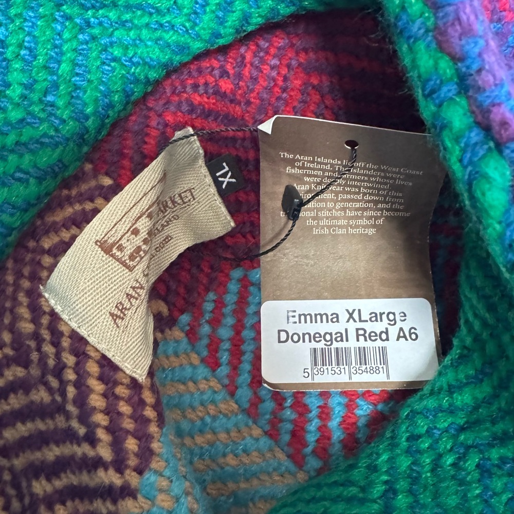 Aran Sweater Market- Emma Tweed Herringbone Coat - Donegal Red - Picture 5 of 5